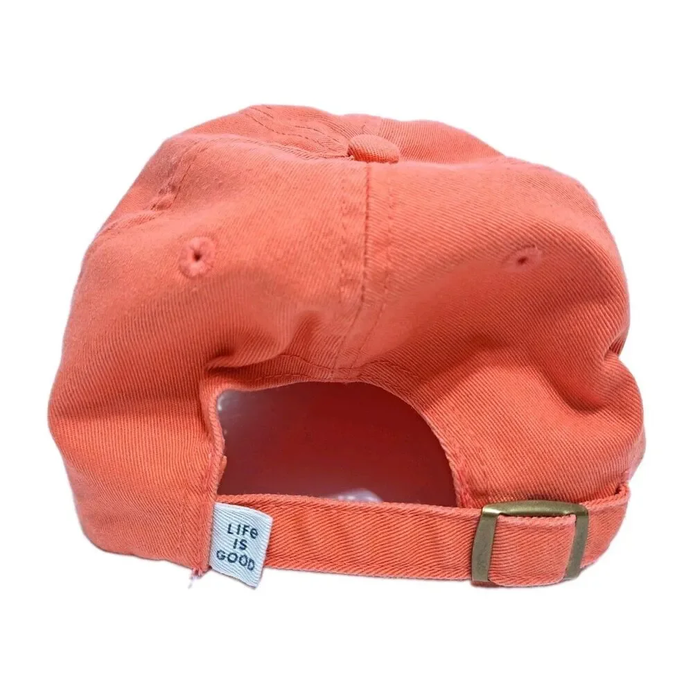 LIFE IS GOOD Hibiscus Tropical Beach Bound Coral Hat Floral Vacation Cap